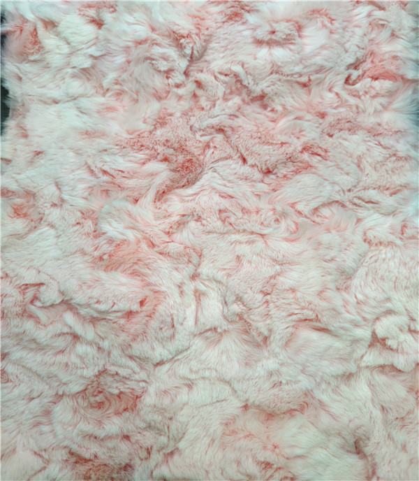 Rose brushed faux rabbit fur