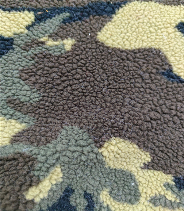 three colors camouflage sherpa fur