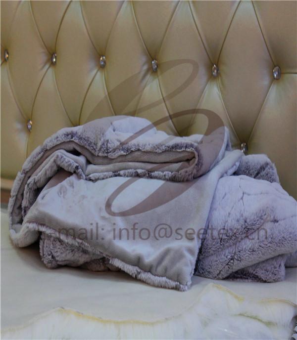 Soft polyester short pile blanket