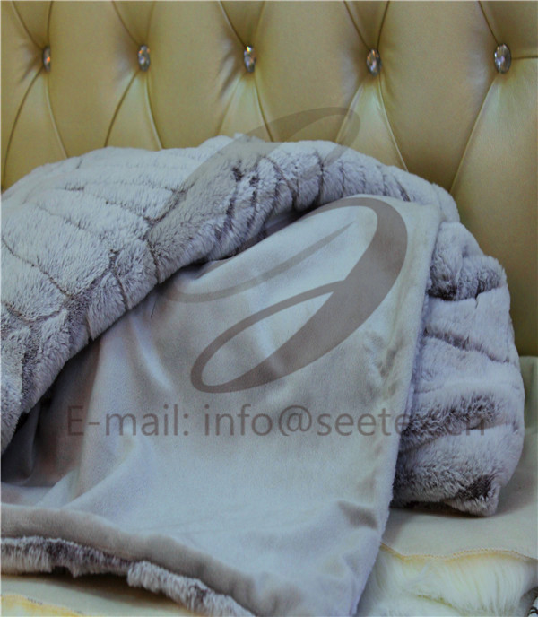 Soft polyester short pile blanket