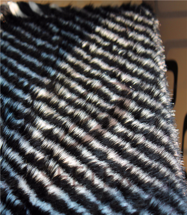 zig-zag textured mink faux fur