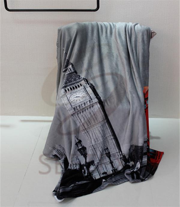 city building printing design flannel blanket