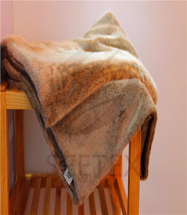 Red fox faux fur throw