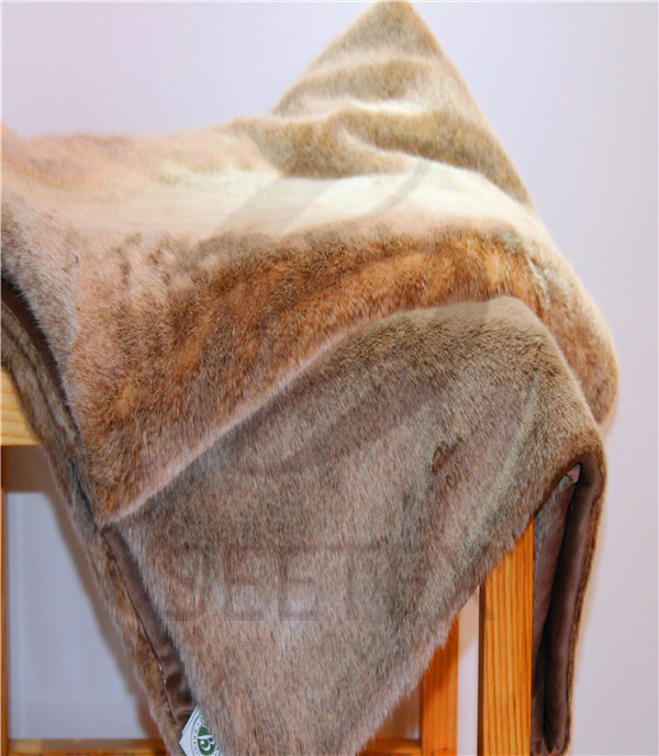 Red fox faux fur throw