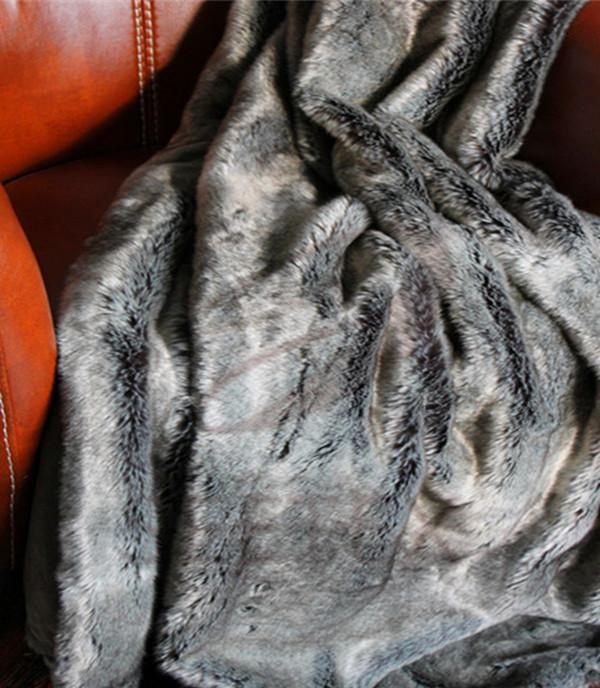 Chinchilla faux fur throw