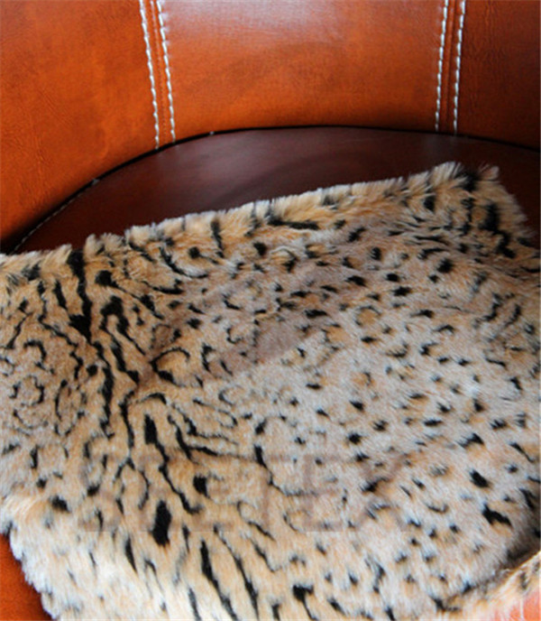 Textured leopard design faux fur pillow