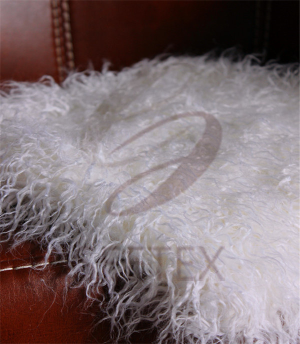 Mongolian lamb faux fur pillow
