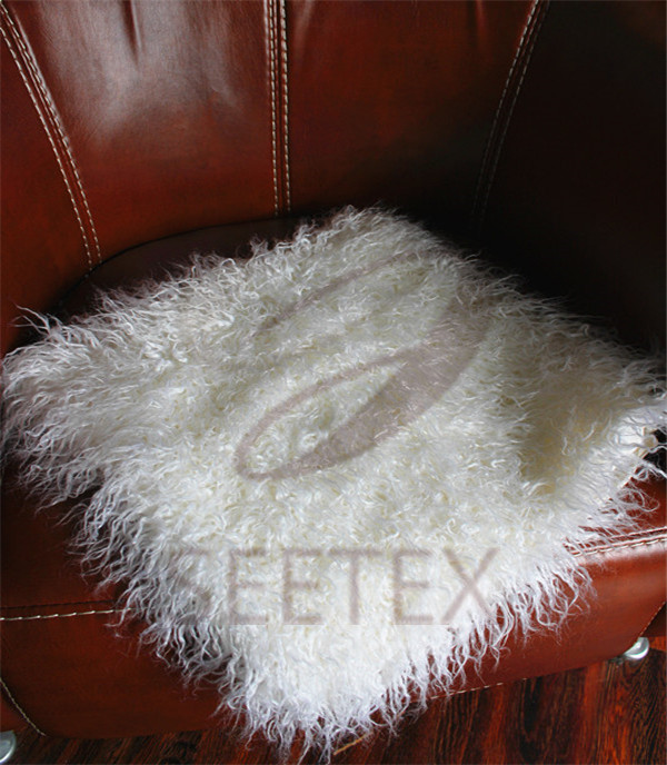 Mongolian lamb faux fur pillow