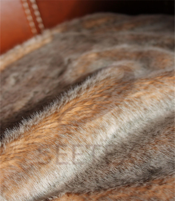Red fox faux fur pillow
