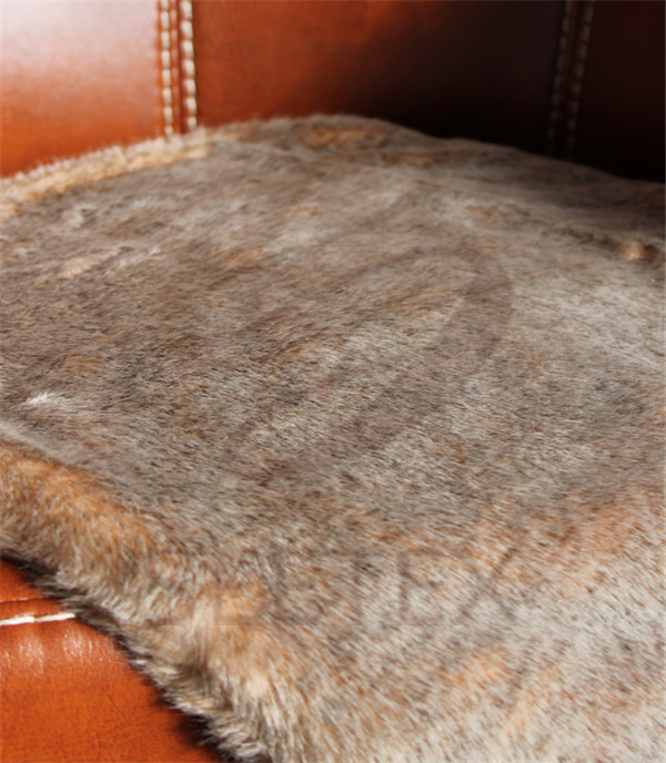 Red fox faux fur pillow