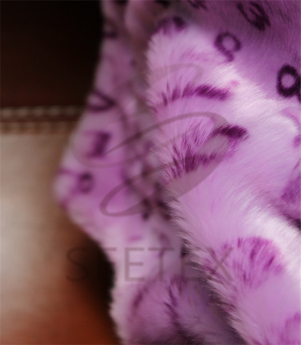 Ombre characters design faux fur pillow