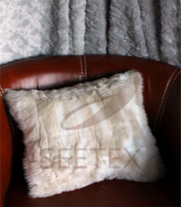 Blonde mink faux fur pillow