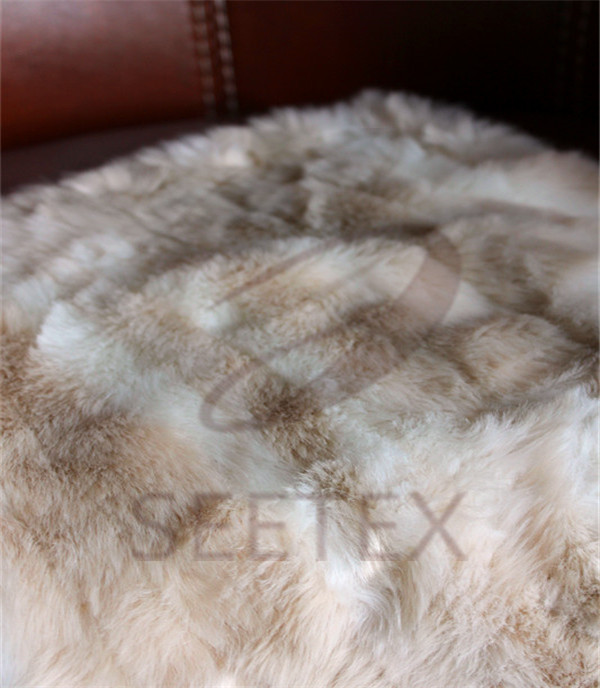 Blonde mink faux fur pillow