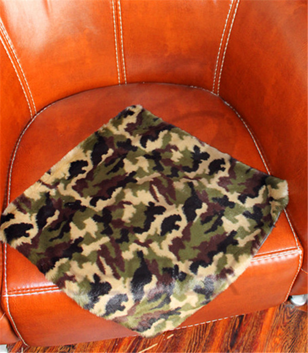 Camouflage design faux fur pillow