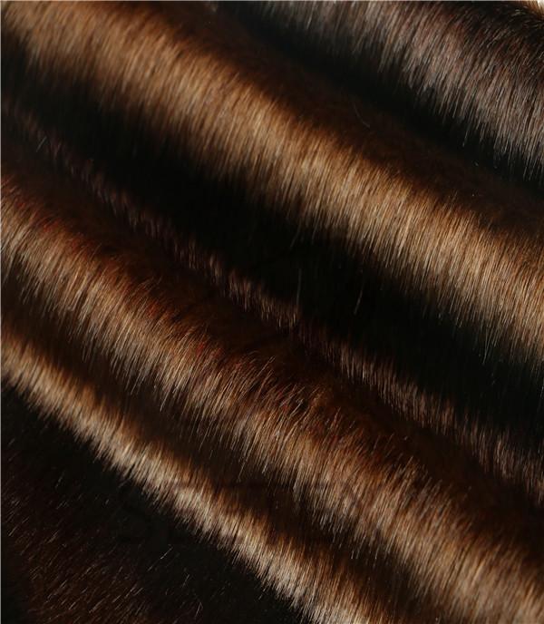 Steel brown mink faux fur fabric