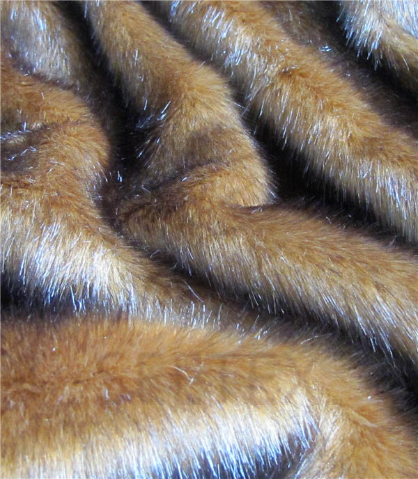 Luxury steel brown mink faux fur fabric