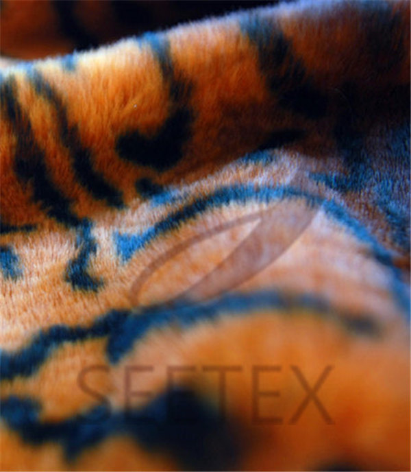 Rex rabbit faux fur with leopard prining