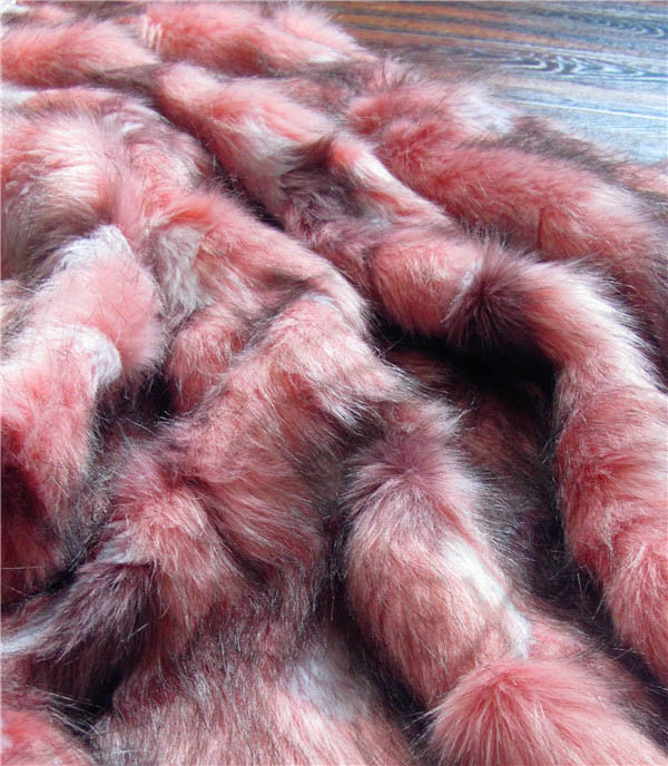 Patchwork jacquard faux fur fabric