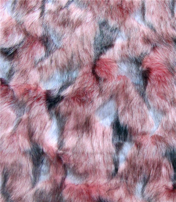 Patchwork jacquard faux fur fabric