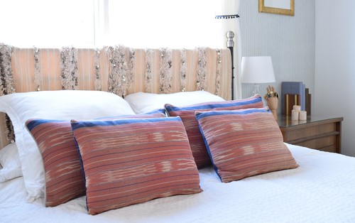 Cover your headboard with a beautiful textile